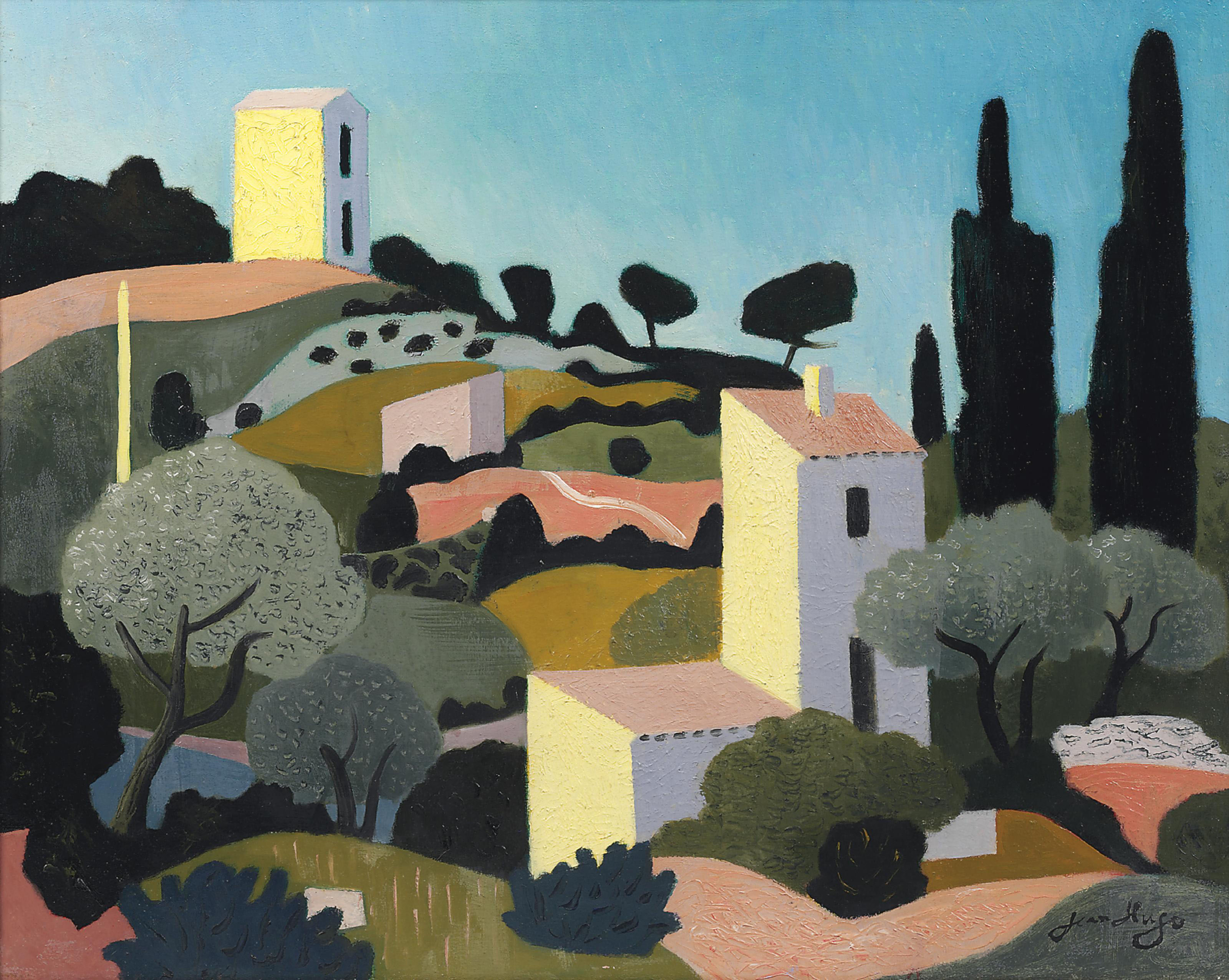 3200x2551 Jean Hugo (1894 1984) Paysage Avec Des Arbres Paintings, Oil - Hugo Painting