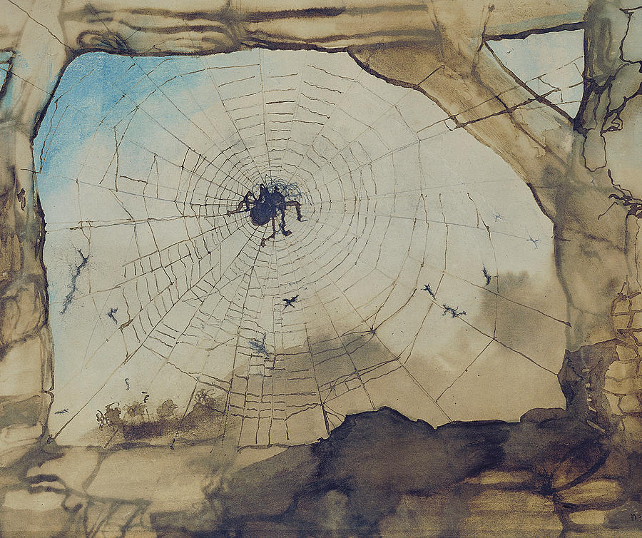 900x754 Vianden Through A Spider's Web Painting By Victor Hugo - Hugo Painting