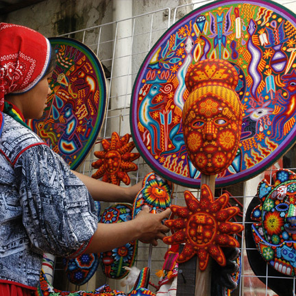 432x432 Home - Huichol Painting