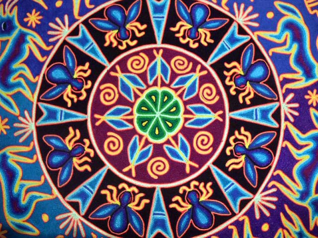 640x480 Huichol Indian Yarn Painting - Huichol Painting