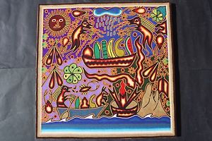 300x200 Huichol Yarn Painting Wall Hanging Decor Mexican Ethnic Native - Huichol Yarn Painting