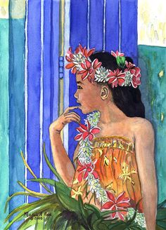 236x328 Hawaiian Painting Of A Hula Girl. Very Pretty! I Think It'S - Hula Dancer Painting