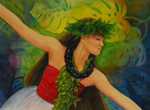 300x220 Hula Dancers Paintings Fine Art America - Hula Dancer Painting