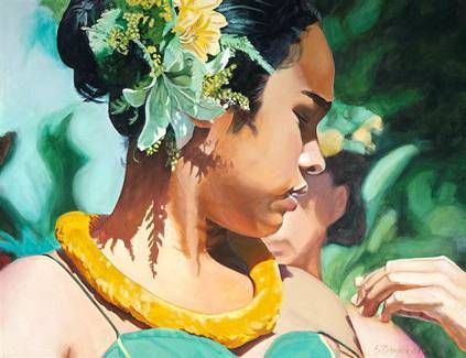 423x325 Hula Girl Limited Edition Giclee On Canvas By Suzy Papanikolas - Hula Dancer Painting