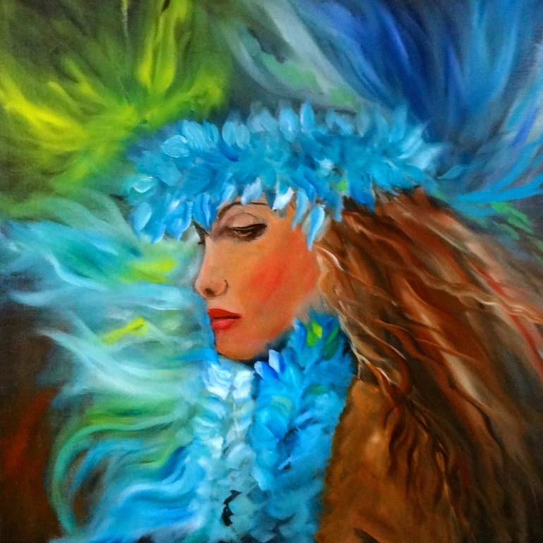 770x770 Saatchi Art Hawaiian Hula Dancer Painting By Jenny Jonah - Hula Dancer Painting