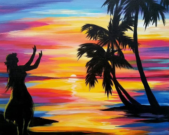 720x577 Hula Girl - Hula Girl Painting