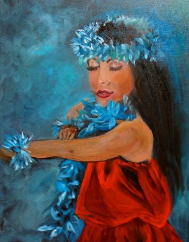 375x480 Hula Girl Paintings For Sale Saatchi Art - Hula Girl Painting