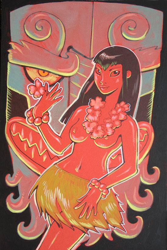 547x818 Melita Curphy Hula Girl Painting, In Dave Morris's Commissions - Hula Girl Painting
