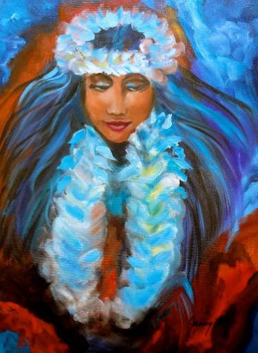375x514 Hawaiian Hula Girl Paintings For Sale Saatchi Art - Hula Girl Painting