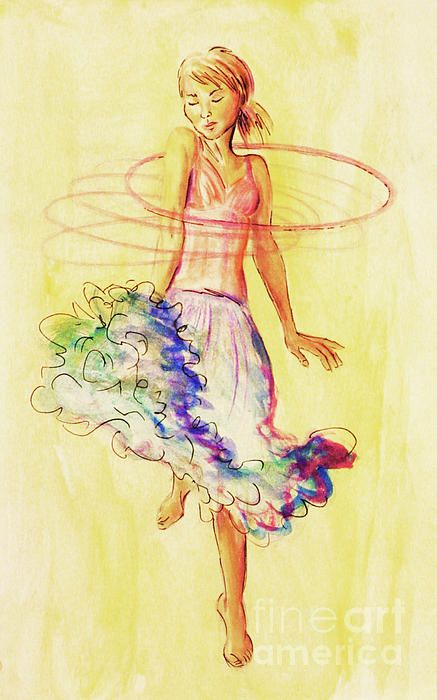 437x700 Lovely Hoop Dance Watercolor ~ Finally A Depiction That Isn'T Some - Hula Hoop Painting