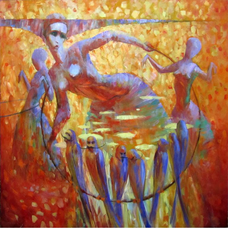 770x771 Saatchi Art Exercises With Hula Hoop Painting By Sergey Chufarnov - Hula Hoop Painting