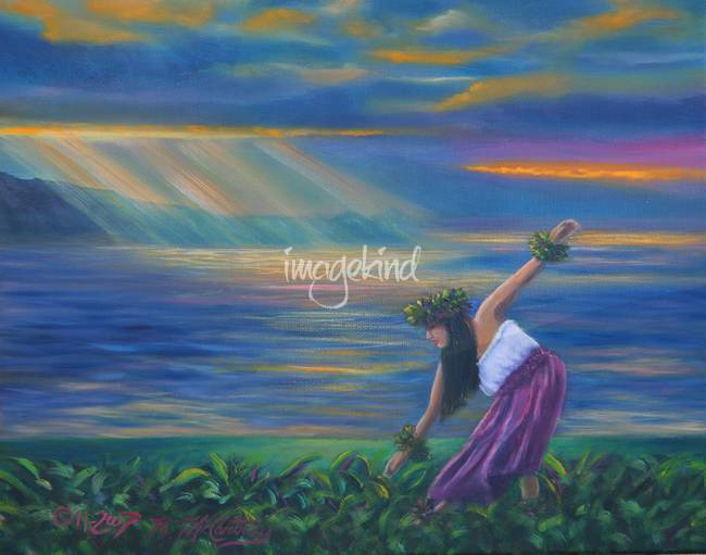 650x511 Hula Sunrise By Kathy Mccartney - Hula Painting
