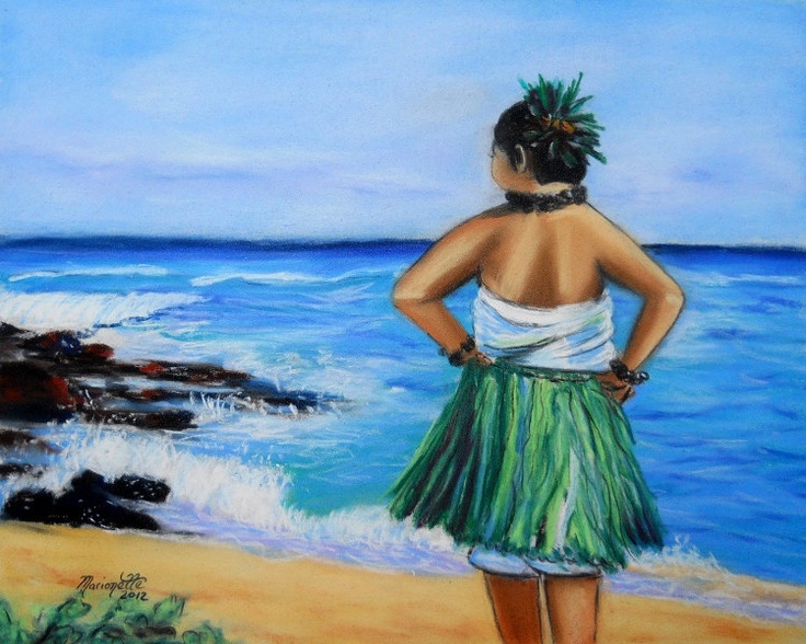 736x588 The 37 Best Hula Images On Hawaiian Art, Encaustic - Hula Painting