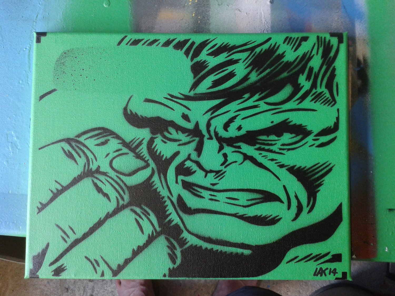 1500x1125 Hulk Canvas Art Painting,stencil Art,kids Art,comics,green,wall - Hulk Canvas Painting