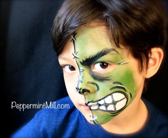 583x480 Face Painting - Hulk Face Painting