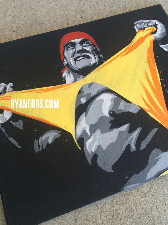 570x764 Hulk Hogan Stencil Painting - Hulk Hogan Painting