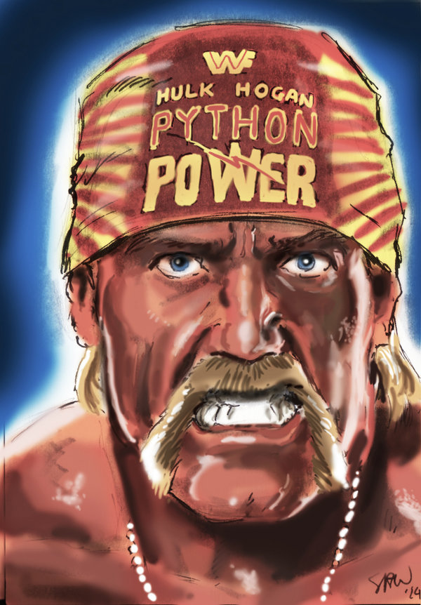 600x862 Hulk Hogan By Simon Williams Art - Hulk Hogan Painting