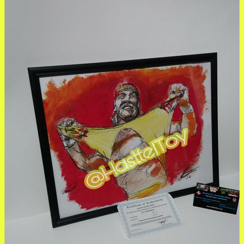 498x498 Hulk Hogan Custom Art Print Framed Amp Signed W Coa - Hulk Hogan Painting