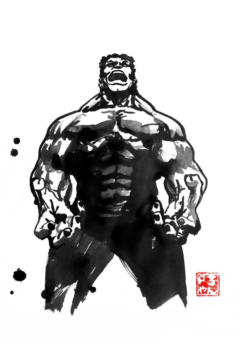 770x1113 Saatchi Art Hulk Painting By Pechane Sumie - Hulk Painting