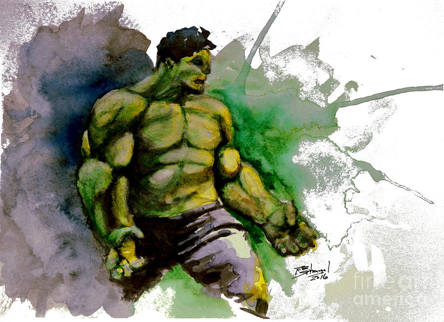 900x654 The Incredible Hulk Painting By Rob Spitz - Hulk Painting