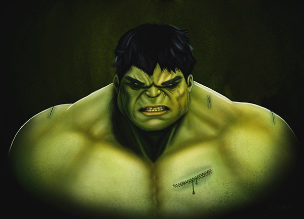 600x434 The Incredible Hulk Painting On Behance - Hulk Painting
