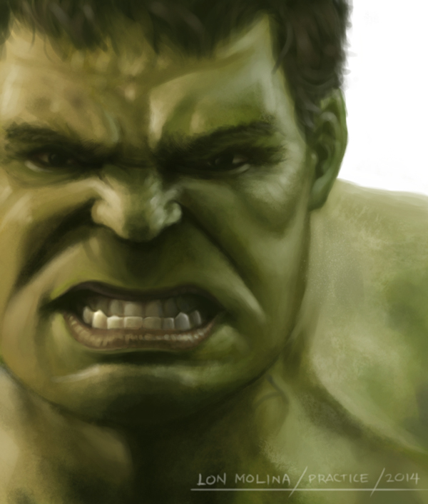 600x706 The Incredible Hulk Painting Practice And Study By Artlon - Hulk Painting