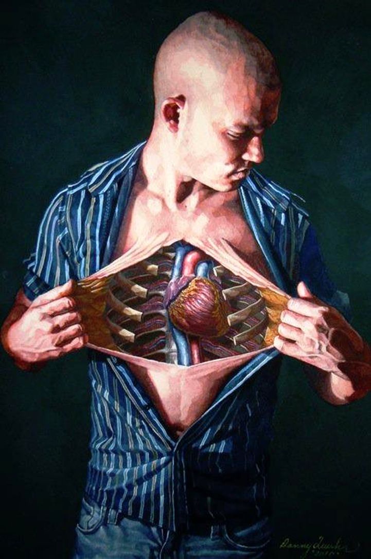 721x1087 Surreal Watercolor Paintings Of Anatomical Self Dissections - Human Anatomy Painting