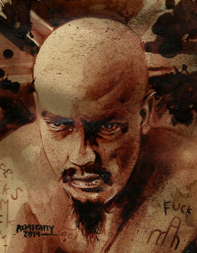 797x1024 Ryan Almighty Original Human Blood Painting Gg Allin Portrait - Human Blood Painting