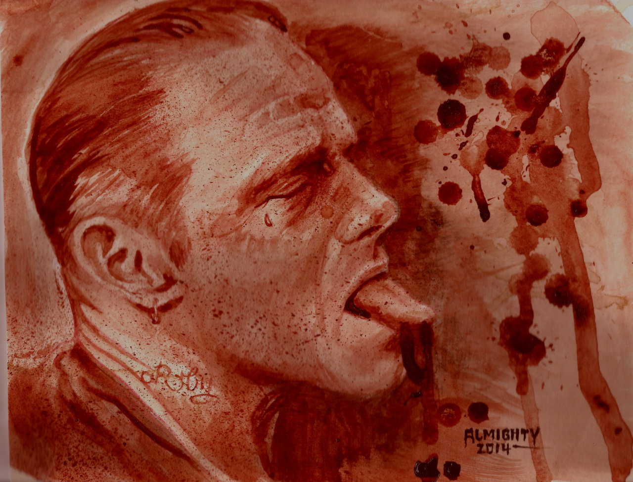1280x975 Ryan Almighty Human Blood Painting Of Sam Mcbride - Human Blood Painting