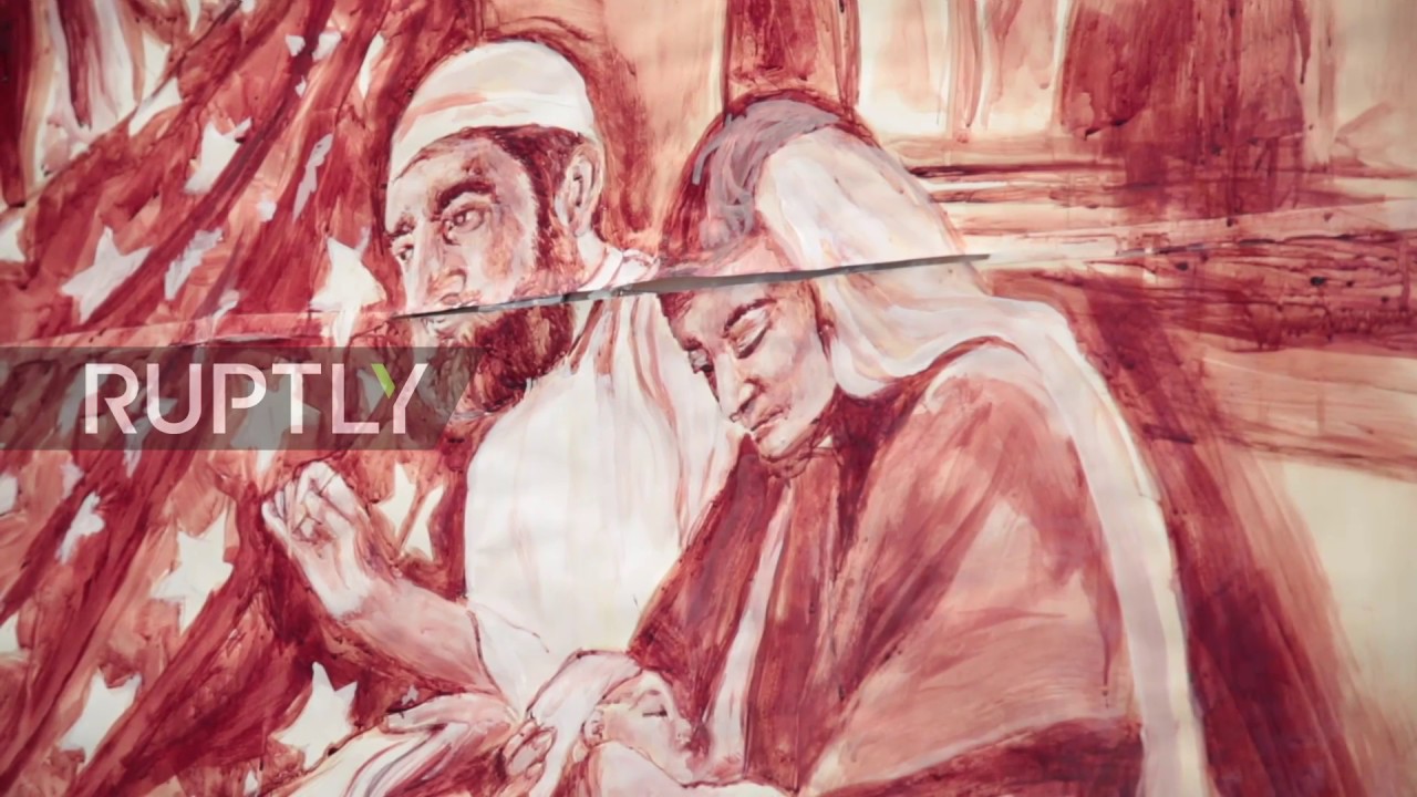 1280x720 Usa Human Blood Anti Trump Painting Unveiled In La - Human Blood Painting