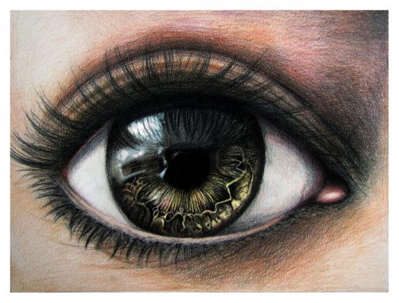 570x434 Print Human Eye Iris Painting Surreal Realism By Thedaytimeheroes - Human Eye Painting