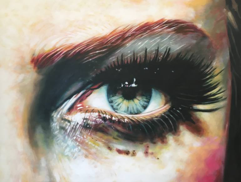770x582 Saatchi Art Night Close Up Eye Painting By Thomas Saliot - Human Eye Painting