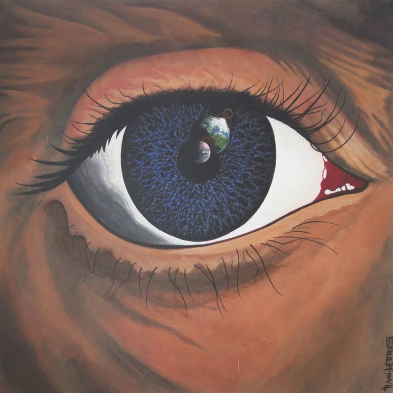 770x770 Saatchi Art The Cosmic Eye Painting By Saul Timothy - Human Eye Painting