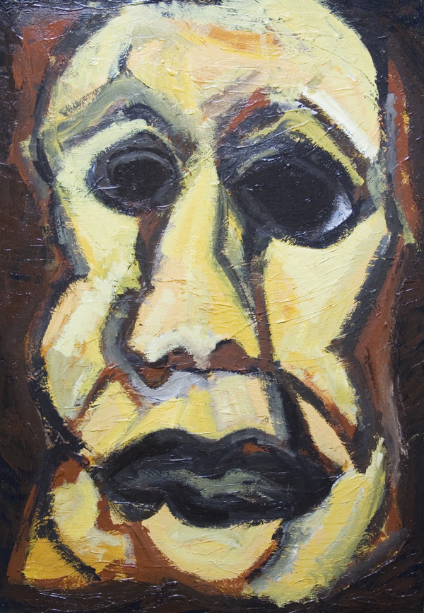 600x866 Man Of Wisdowm New Expressionism, Distorted, Man's Face - Human Face Painting