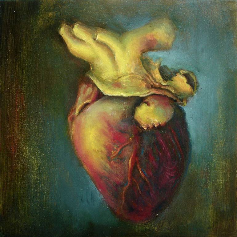 770x770 Saatchi Art Human Heart Painting By Hall Groat Ii - Human Heart Painting