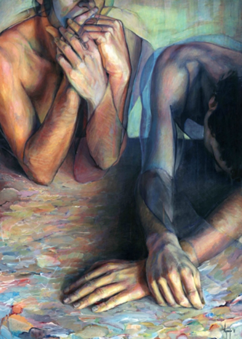480x672 David Agenjo Human Body In Colors Feather Of Me - Human Painting