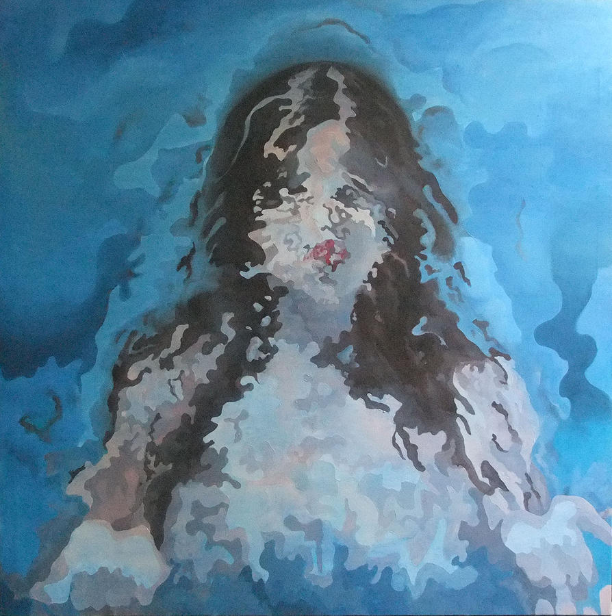 894x900 Human Transformation In Aqua Space Painting By Roncea Eliza - Human Painting