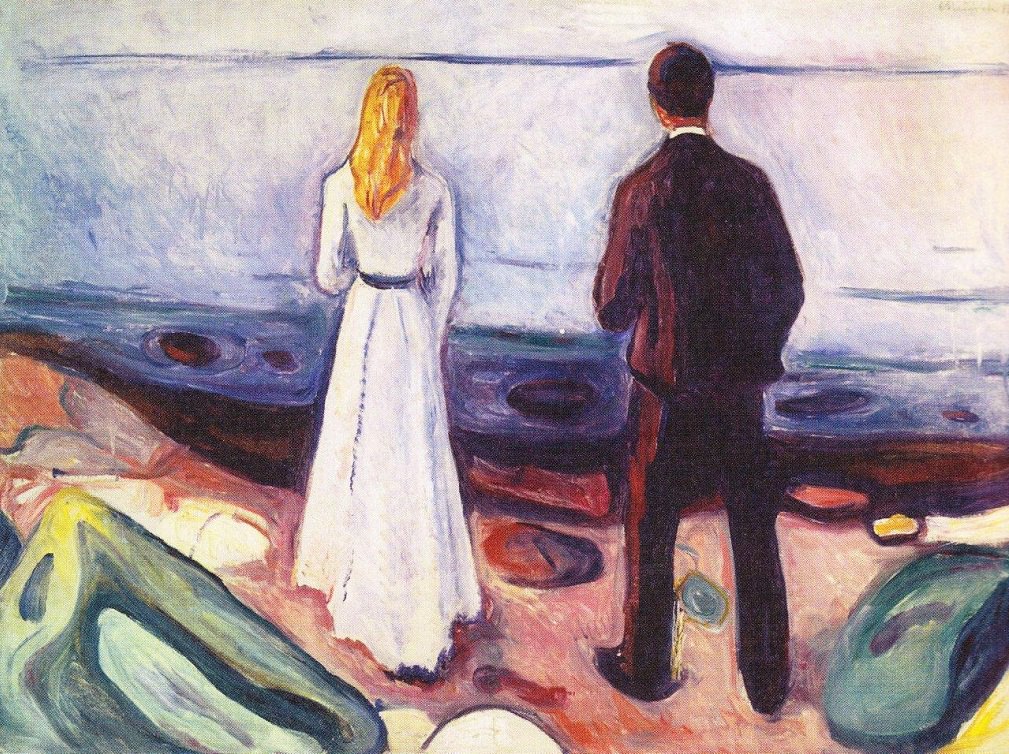 1009x754 Two Human Beings (The Lonely Ones), 1896 By Edvard Munch - Human Painting