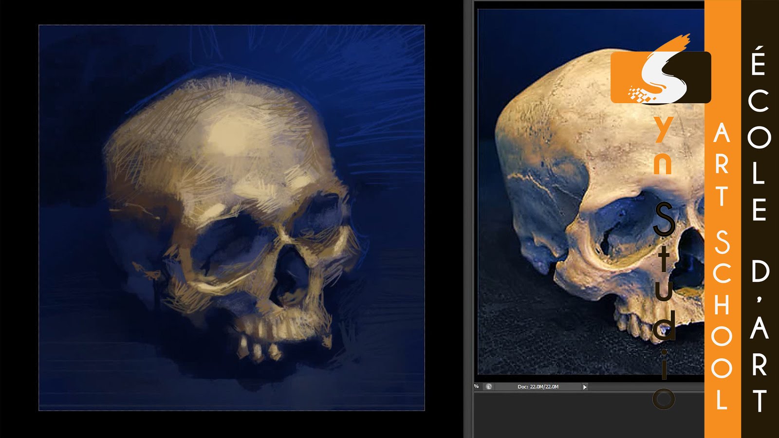 1600x900 Human Skull Speed Painting By Frederic Bennett - Human Skull Painting