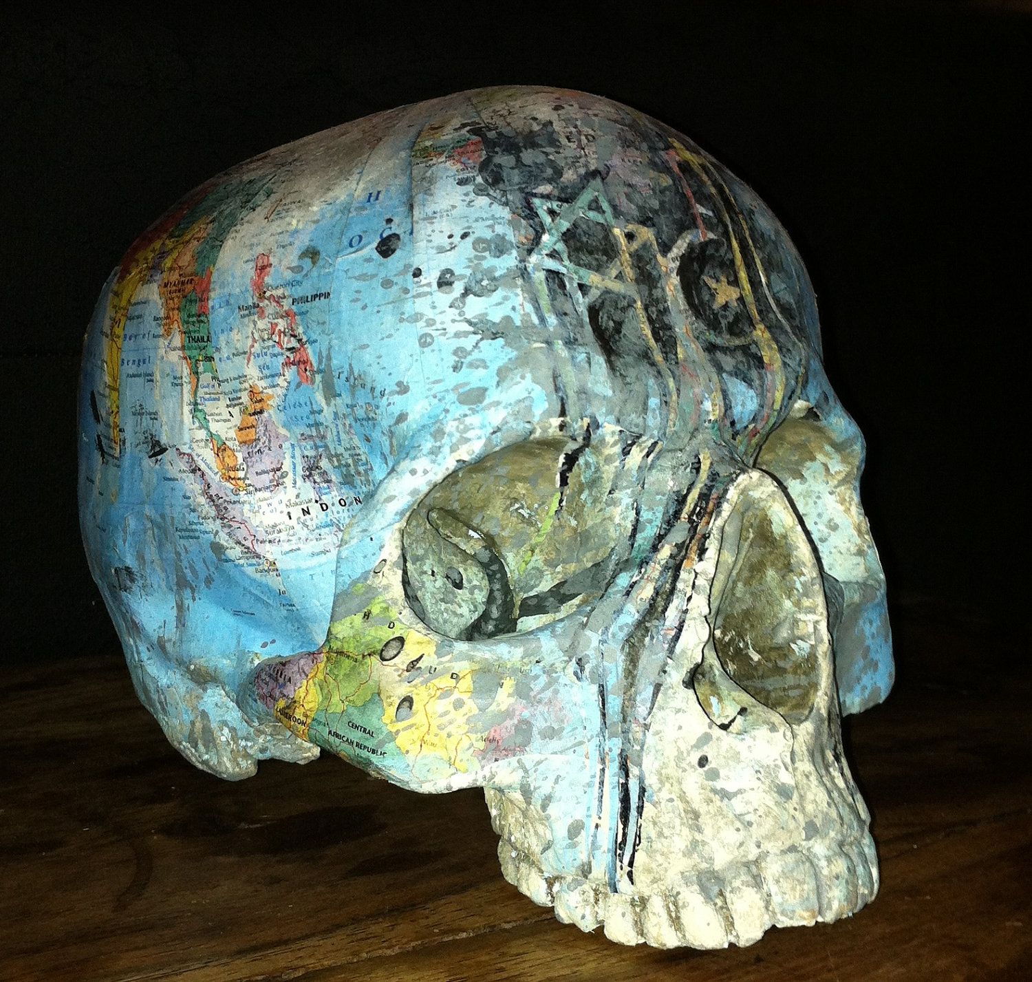 1500x1427 Painted Human Skulls Painted Human Skull Skull~ture - Human Skull Painting