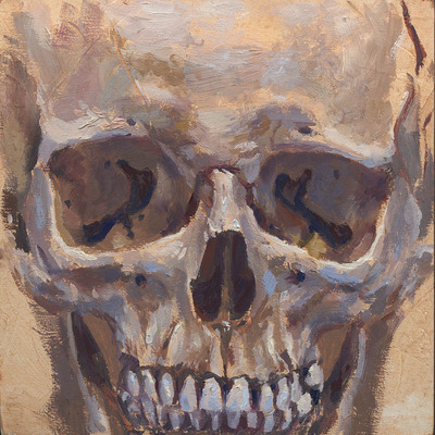 400x400 Painting, Small Human Skull The Art Of Nathan Reidt Online - Human Skull Painting