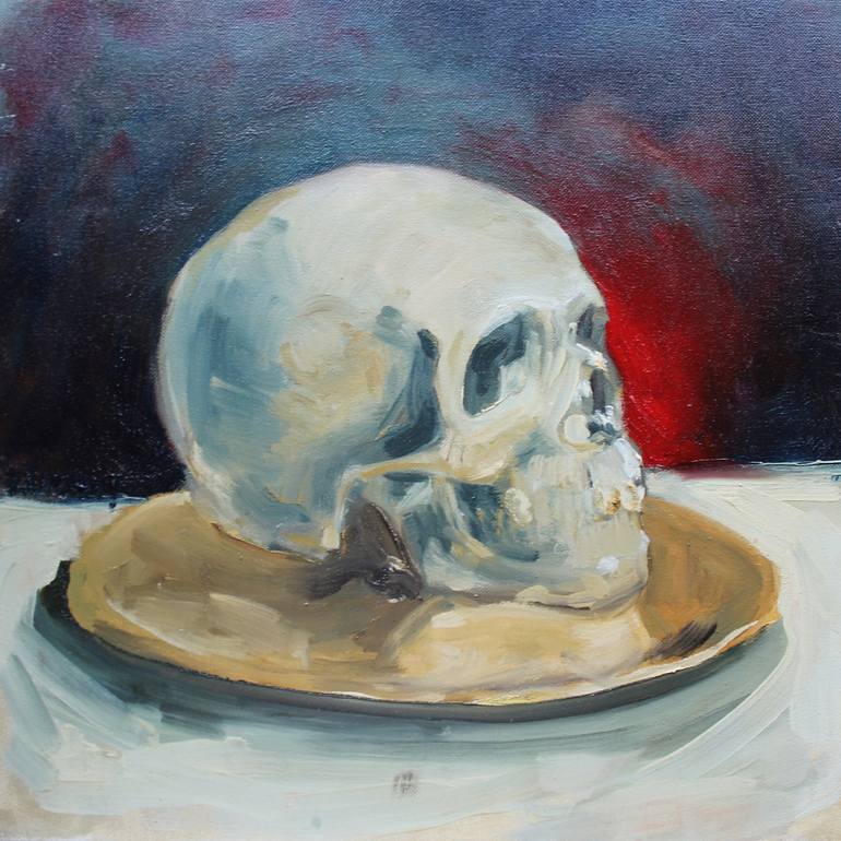 770x770 Saatchi Art Human Skull Painting By Luchit Dumitrana - Human Skull Painting