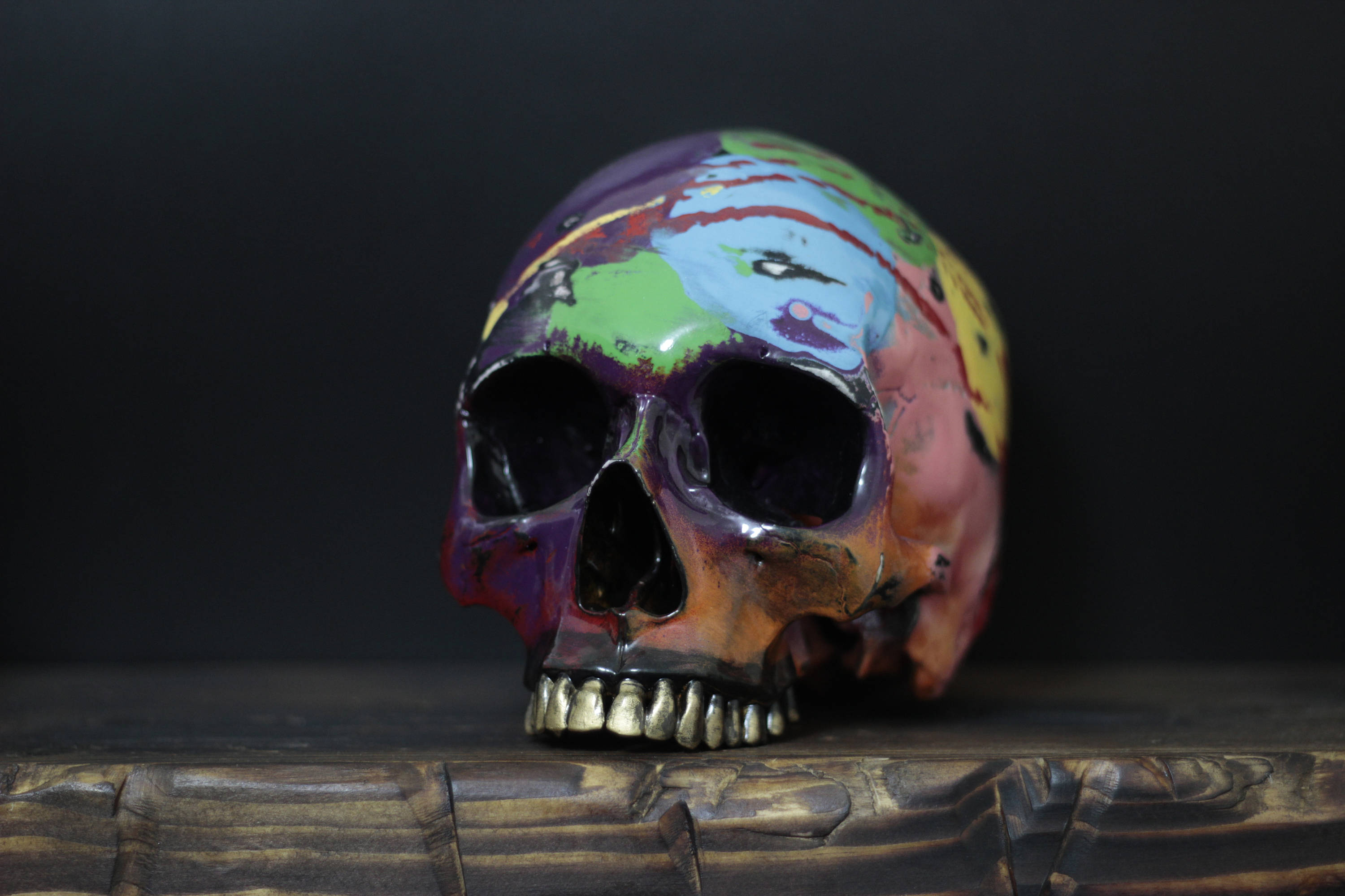 3000x2000 The Living Colour - Human Skull Painting