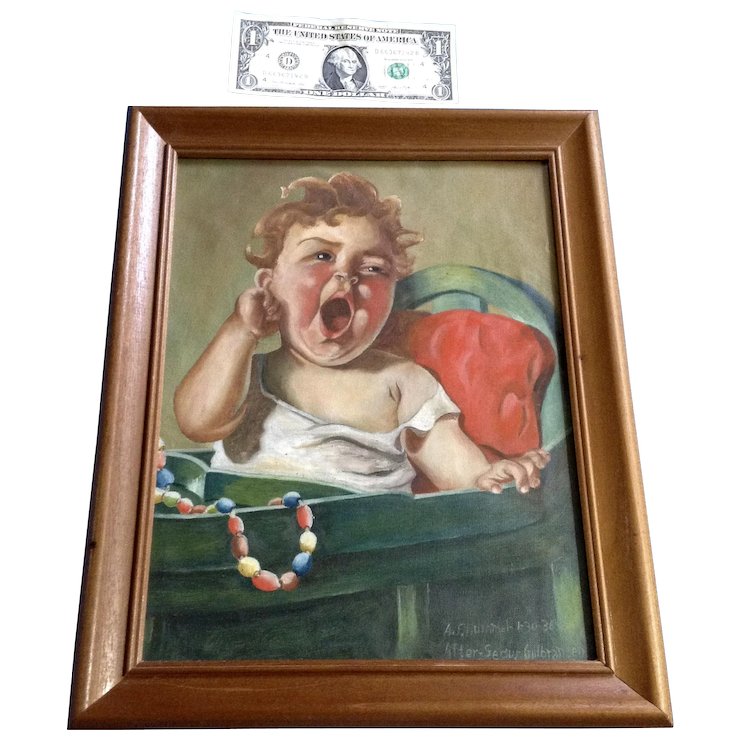 740x740 1936 A F Hummel Oil Painting On Canvas, After Segur Gulbransen - Hummel Painting