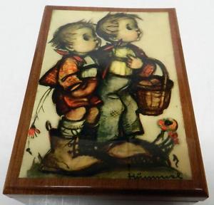 300x288 Hummel Painting Wooden Large Music Box Sankyo Musical Movement - Hummel Painting