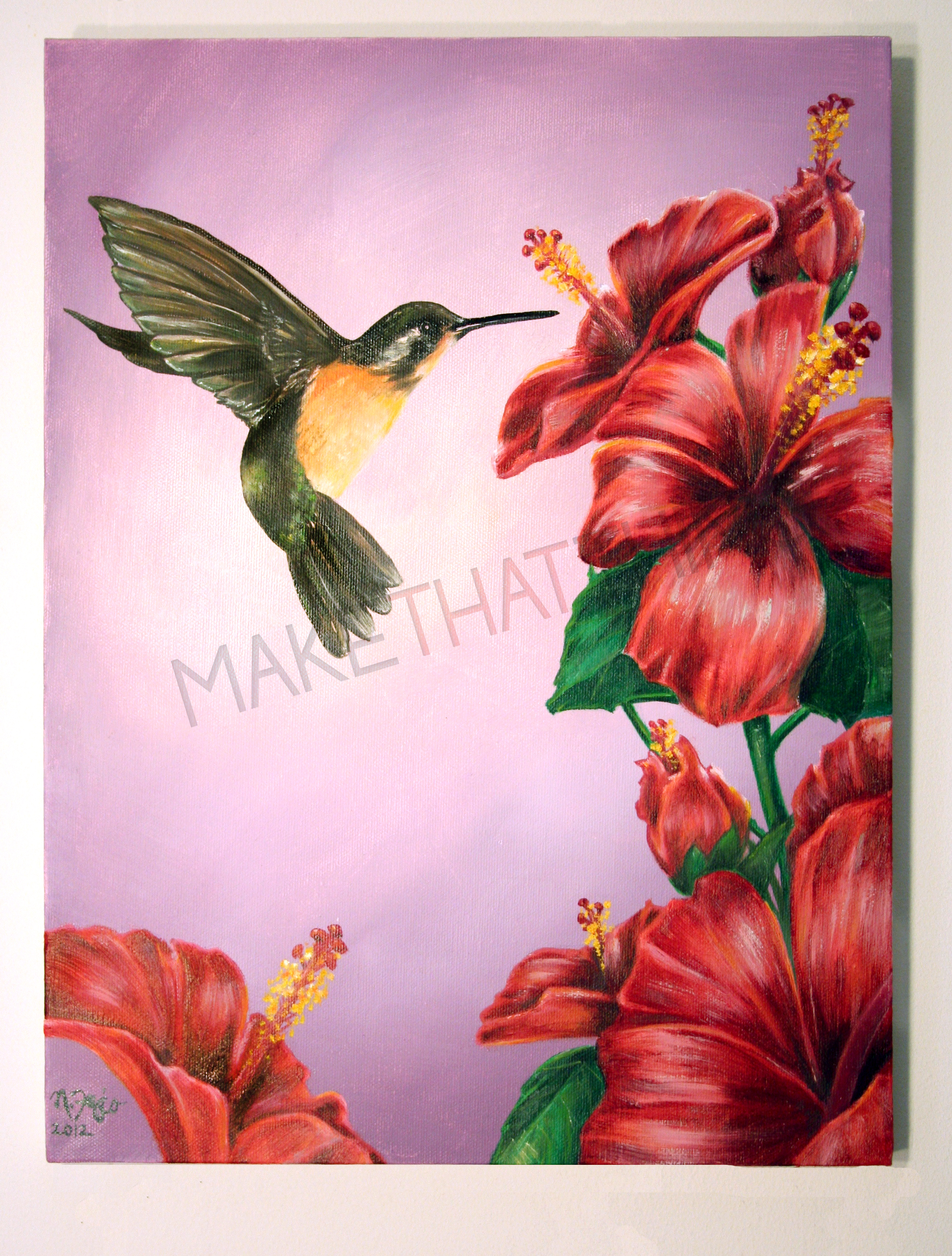 2256x2976 Hummingbird Oil Painting Make That Damn Thing Already - Hummingbird And Flower Painting
