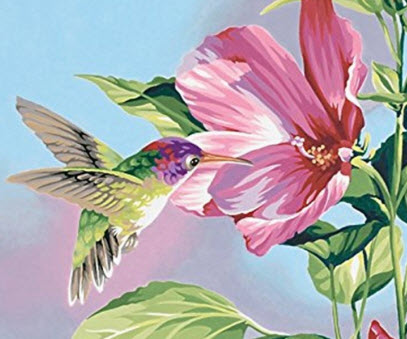 407x339 Hummingbird Paintings - Hummingbird And Flower Painting