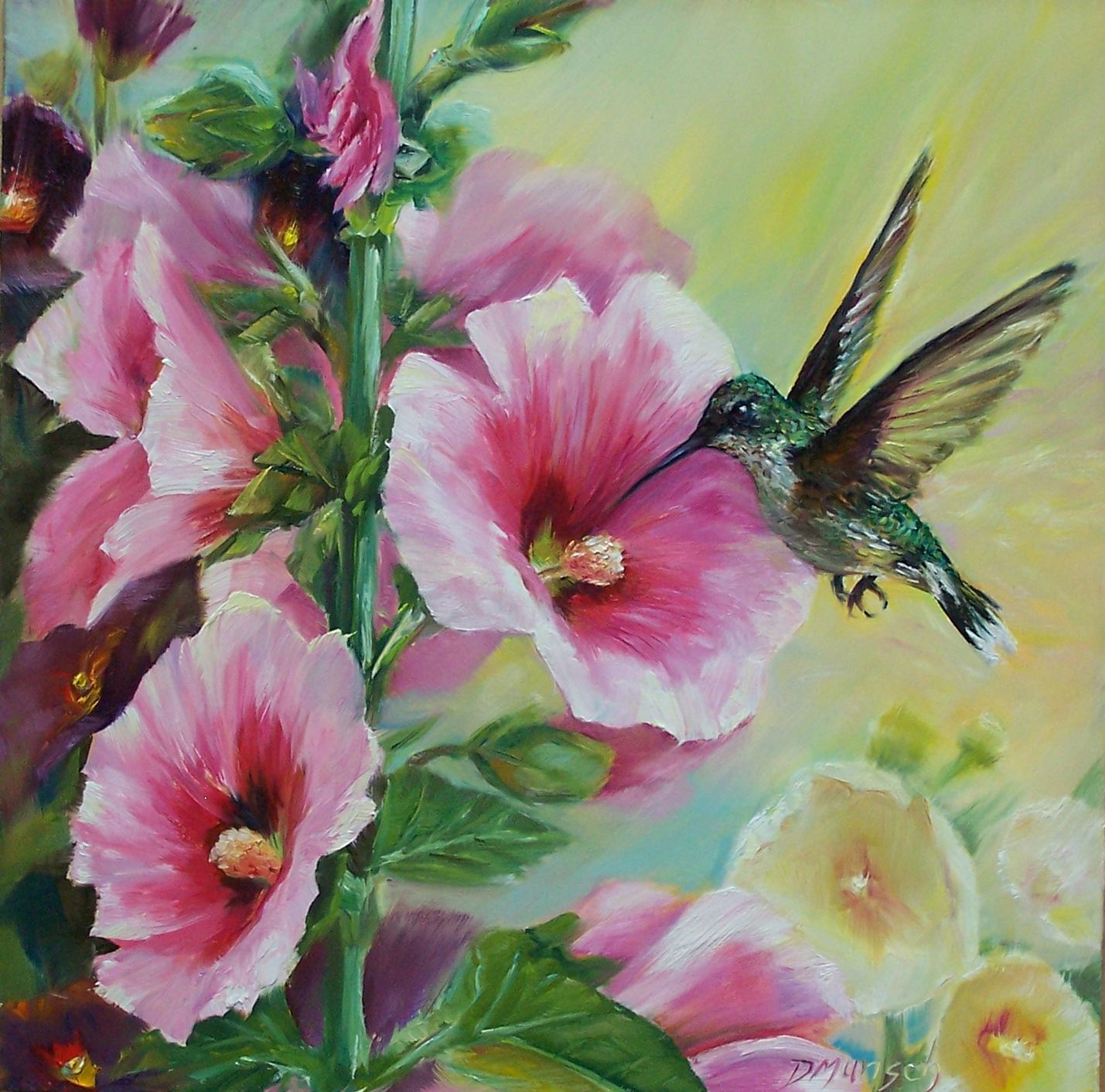 Hummingbird And Flower Painting at PaintingValley.com | Explore ...