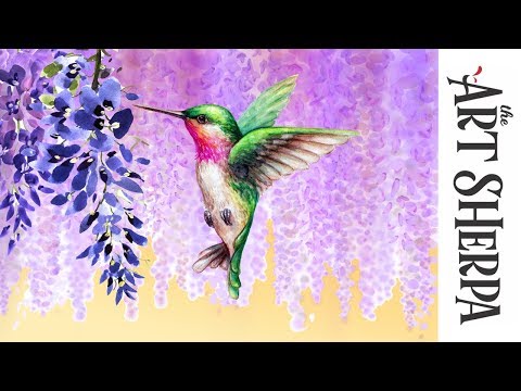 480x360 How To Paint With Acrylic On Canvas Wisteria Hummingbird Dream - Hummingbird Canvas Painting