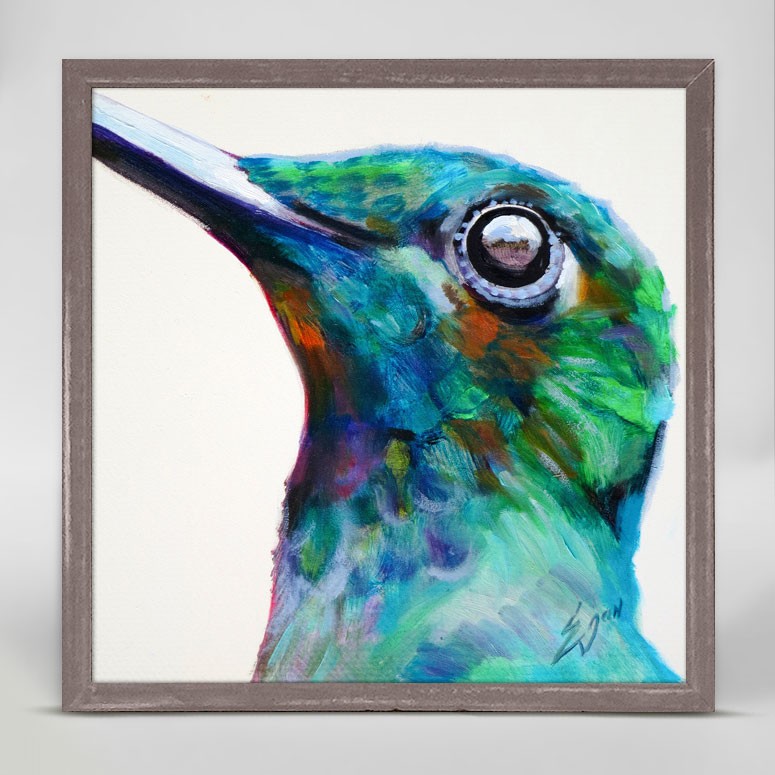 775x775 Hummingbird Close Up, Birds Mini Framed Canvas Greenbox - Hummingbird Canvas Painting